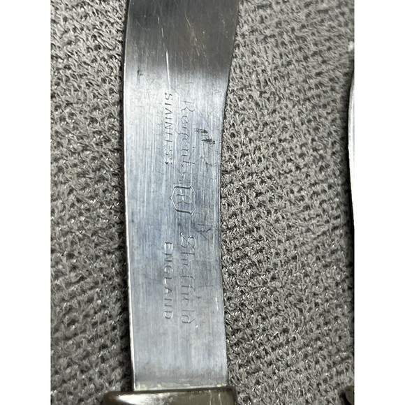 VTG Regent Sheffield Cutlery Stainless Steel Cheese Knives Bakelite Flowers - Picture 3 of 7